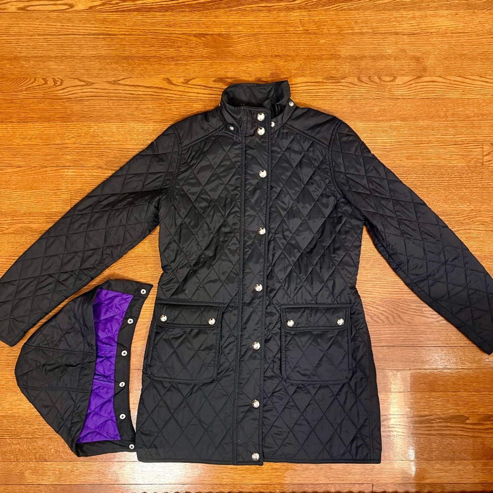Lauren Ralph Lauren Quilted Jacket PM (Petite Medium) Black Like New-preloved - Picture 3 of 13